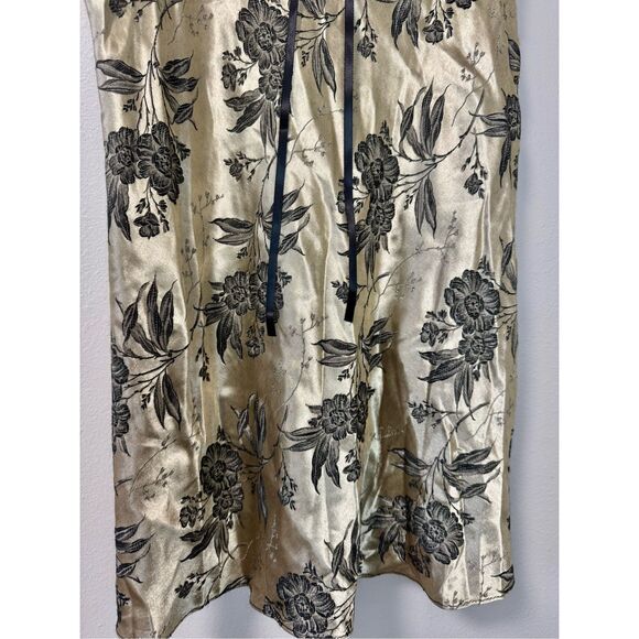 Dentelle Satin Babydoll Intimate Black and Gold Chemise Slip Dress - Picture 6 of 15